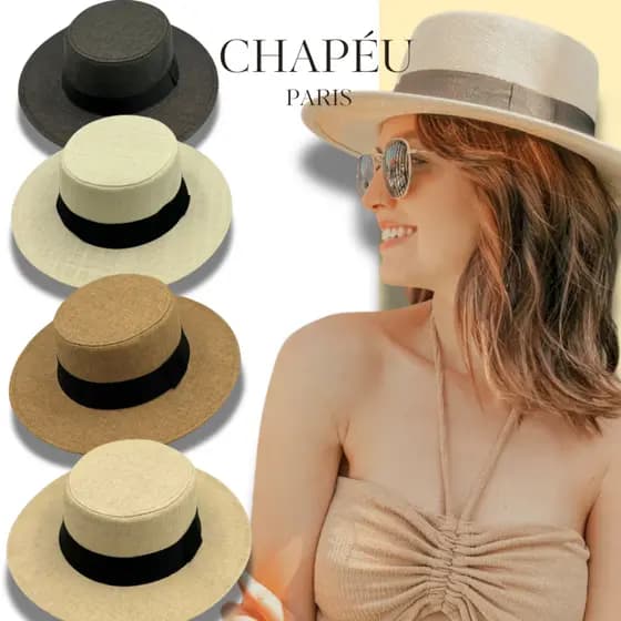 Chapéu Feminino Paris Verão Praia Piscina Elegante Aba Média