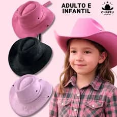 Chapéu Infantil Adulto Country Festa Junina Boiadeira Cowboy Apresentação Escola