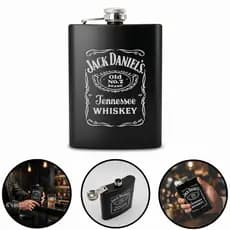 Cantil De Bolso Porta Whisky Bebidas Água De Inox Couro Garrafa Portátil Para Jaqueta Presente Masculino Lazer Bar 250ml