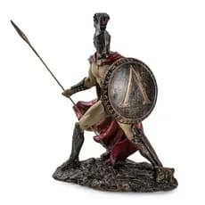 Estátua Rei Leônidas De Esparta Do Filme 300 Colorido Escultura Decorativa De Resina 33cm Escultura Guerreiro Grande