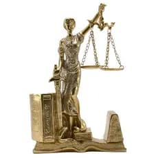 Estátua Deusa Da Justiça Themis Dourada Decorativa Símbolo Do Direito Advogados Sobre O Livro Da Sabedoria De Resina