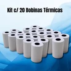 Kit com 20 Bobinas Térmicas Para Maquinas de Cartão e Impressoras Portáteil Bluetooth