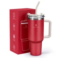 ROMANTIC CROWN Copo Térmico Inox Portátil 1200ml/600ml com Tampa e Canudo Garrafa Térmica de água À prova de vazamentos