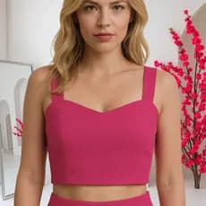 Cropped Feminino Bengaline com Alças Largas Conforto /tendencia