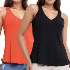 Kit 2 Blusa de Alça Larga com Elástico Tecido Duna - Conforto e Estilo em Duas Peças!