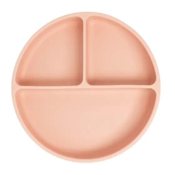 Prato De Silicone Com Ventosa e Divisórias Rosa Blush Büp Baby