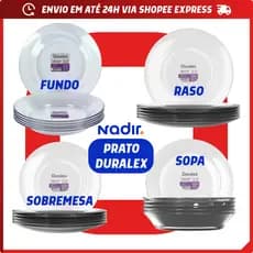 Jogo 6 Prato de Vidro Temperado Fundo Raso Sobremesa Sopa Duralex Astral Transparente Lava Louças Microondas