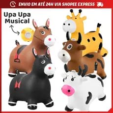 Cavalinho Upa Upa Com Som Musical Vaquinha Girafa Burrinho Pocotó Emborrachada Inflável Para Bebês