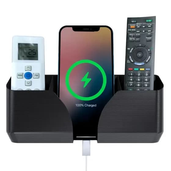 Suporte de Parede Triplo Multiuso – Porta Controle Remoto TV, Ar-Condicionado e Celular