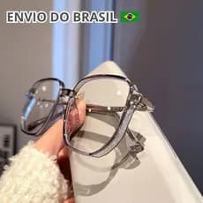 Armação com Glitter para Óculos de Grau Feminino Quadrada – Estilo Moderno e Elegante