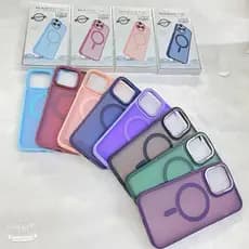 Capa Magnétic Fosca Para iPhone 15 14 13 12 11 Pro Max14 Plus Traseira Rígida De Silicone À Prova De Choqu