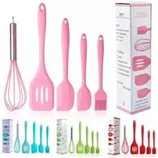 Kit 5 Peças Utensílios de Cozinha Silicone Colher Espátula Fue Espátula Pequena Pincel
