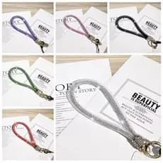 Pulseira Salva Celular Brilho Pedrinhas com Proteção de Redinha Para iPhone Android Cordinha Color