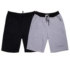 Kit 2 Bermudas Moletom Masculina Casual Básica Com Amarração Shorts Treino Academia