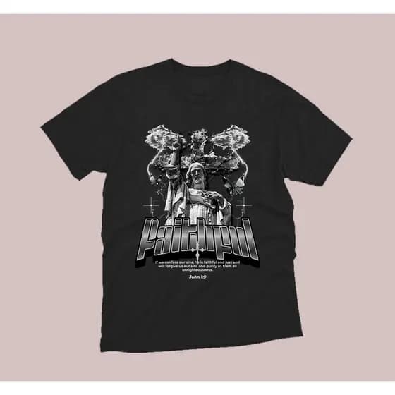Camiseta Jesus Cristo FaithFul  Versiculo 100% Algodão Unissex
