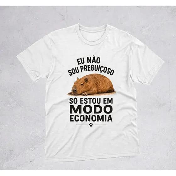 Camiseta Meme Capivara 100% Algodão Unissex