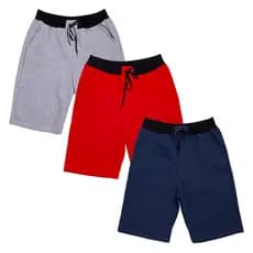 Kit 3 Bermudas Moletom Masculina Casual Básica Com Amarração Shorts Treino Academia