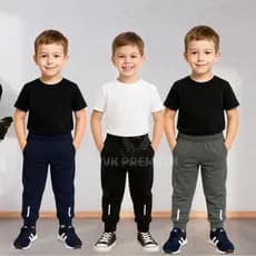 Kit 3 Calça Infantil Jogger Menino Forrada Juvenil Reforçada 6 Ao 16