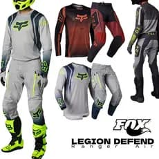 Fox LEGION DEFEND GREY Off-Road Ranger Air GEAR set Calças De Motocross Com Bolsos/Motocicleta Zíper/Conjunto Elástico