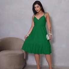VESTIDO DE ALCINHA MALHA LAISE CON FORRO E BOJO