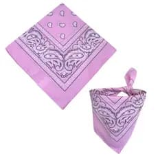 Bandana Rosa Claro Lenço Estampado Moda Rock Máscara
