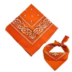 Bandana Laranja Lenço Estampado Moda Rock Máscara