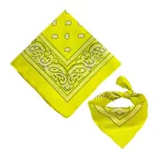 Bandana Amarela Lenço Estampado Amarelo Moda Rock Máscara
