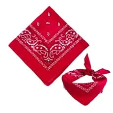 Bandana Vermelha Lenço Estampado Cor Vermelho Moda Rock Máscara