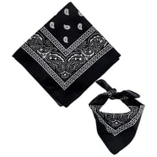 Bandana Preta Lenço Estampado Cor Preto Moda Rock Máscara