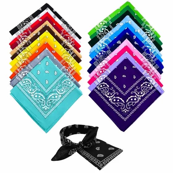 3 Bandanas Em Poliéster Estampadas Escolha as Cores Lenços Bandana