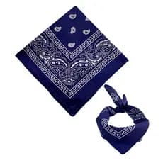 Bandana Azul Marinho Escuro Lenço Estampado Moda Rock Máscara