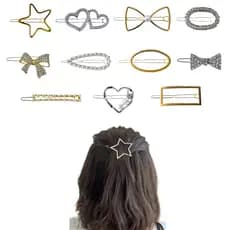 Presilha Para Cabelo Grampo Fivela Metal Prata Dourado Pedras Strass Pérola