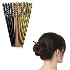 6 Palitos Para Cabelo Modelo Madeira Com Pedras Strass Ideais Para Penteados Enfeite