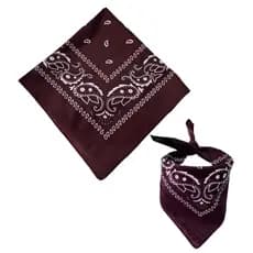 Bandana Marrom Escuro Lenço Estampado Moda Rock Máscara