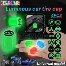 4 Pçs Tampas Luminosas Da Válvula Do Pneu De Carro Automotivo Motocicleta Bicicleta Noctilucente Tampa Universal Acessór