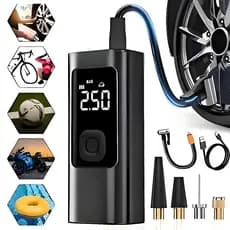 Bomba de Ar Elétrica 12V Compressor Portátil para Pneus de Carro, Moto, Bicicleta e Acessórios -M6