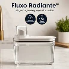 Dispenser Sabão Líquido 1,5L Transparente Dosador Flow Antivazamento com Vedação em Silicone para Cozinha e Banheiro
