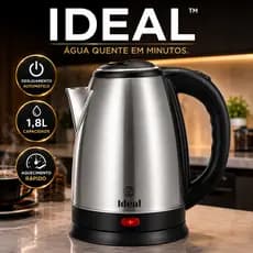Chaleira Elétrica Inox 1,8L 110V Desligamento Automático Rápida