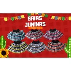 Saias festivas festa junina de três babados , arraial, Quadrilha