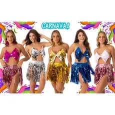 Top de Carnaval , Ano Novo de Lantejoulas Reveillon. Pérolas Pedraria