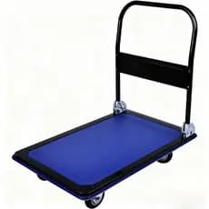 Carrinho Plataforma Dobrável Suporta 300kg  Aço Reforçado Antiderrapante Azul 82x48x72CM. DONG