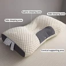 Travesseiro Ergonômico Cervical Ortopédica Respirável Apoio para Pescoço 74x48CM Lavável DONG