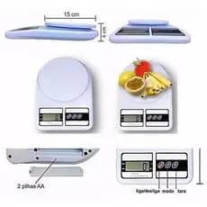 Kit 2 Balanças Digitais Portáteis Alta Precisão Cozinha Fit Perfeitas P/ Dietas E Controle Nutricional