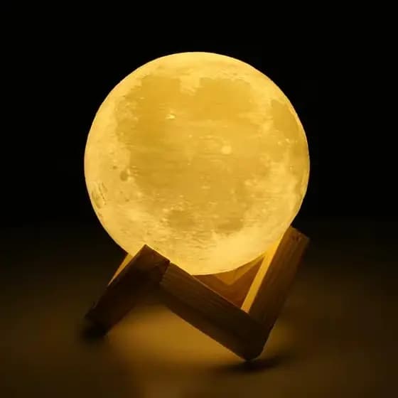 Luminária Lua Cheia 3D Sem Fio Decorativa Criativa Presente Perfeito