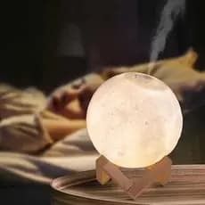 Umidificador Aromatizador E Luminária Lua Realista Ultrassônico Portátil Perfeito Para Presente e Decoração