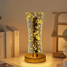 Luminária de Mesa Lâmpada Touch Quarto e Sala Luxuosa Cristal Acrílico 3 Tons de Led USB