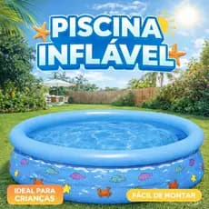 Piscina Inflável Infantil 520L Diversão De Verão Para Crianças Estampa Fundo Do Mar Azul Fácil De Montar