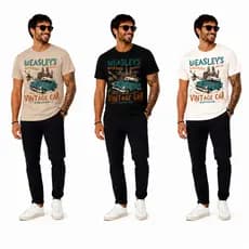 Camiseta Algodão Masculina Carro Vintage Camiseta Estampada Masculina Vintage Estilosa
