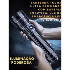 Lanterna Tocha Ultra Brilhante Com Bateria Embutida, Luz De Emergência Led TG