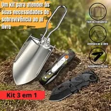 Conjunto 3 em 1 de Talheres Multiuso com Faca e Espátula de Aço Inoxidável